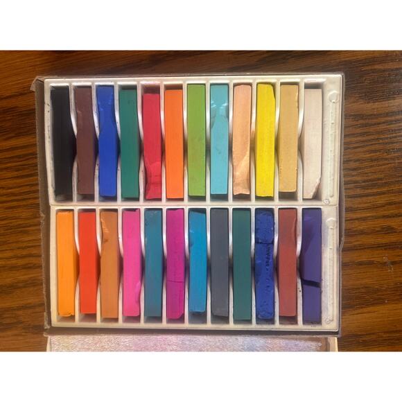 Vintage Weber Costello ALPHACOLOR Pastels 24 Sticks  w/Box - Picture 2 of 2
